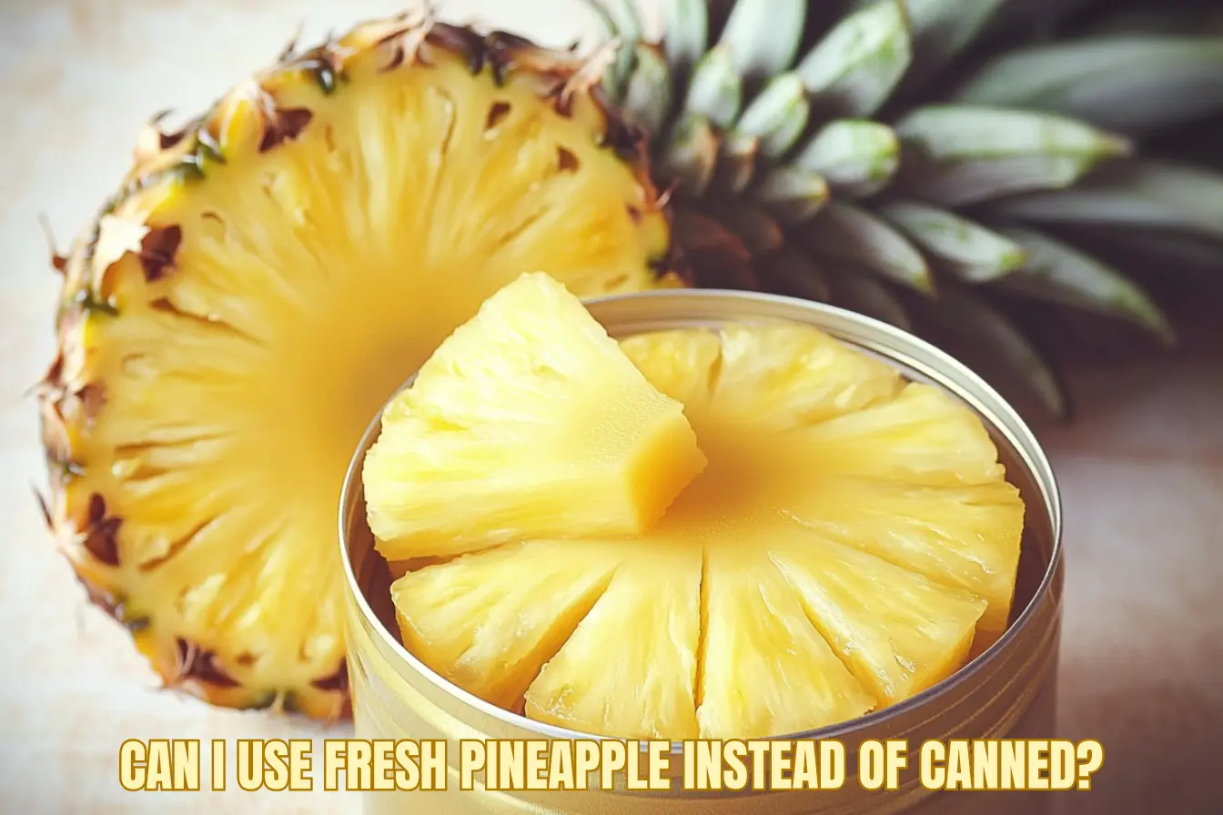 Fresh pineapple sliced and diced, showing how it can be substituted for canned pineapple in recipes.