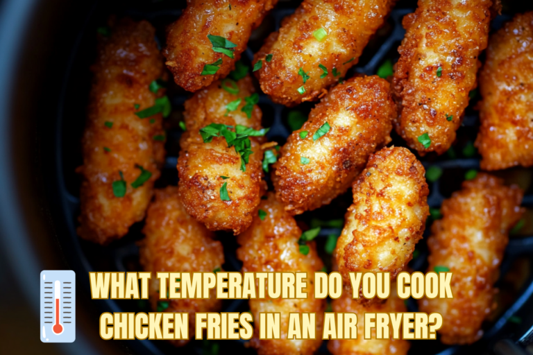 Golden, crispy chicken fries cooked at the perfect temperature in an air fryer for a delicious meal.