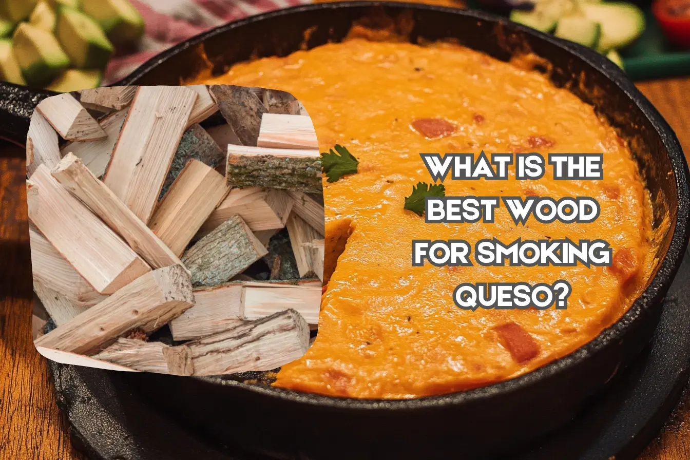 What is the best wood for smoking queso? Cheese melting on a smoker with wood chips and smoke rising.