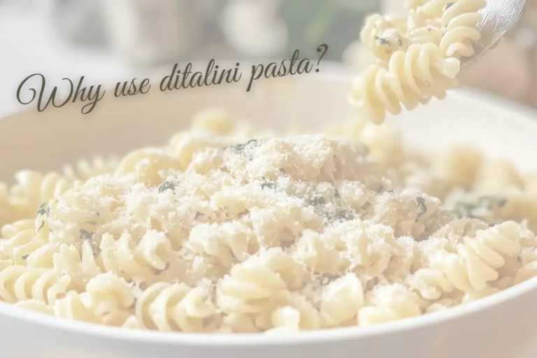 Why use ditalini pasta? A close-up of ditalini pasta in a bowl with soup.